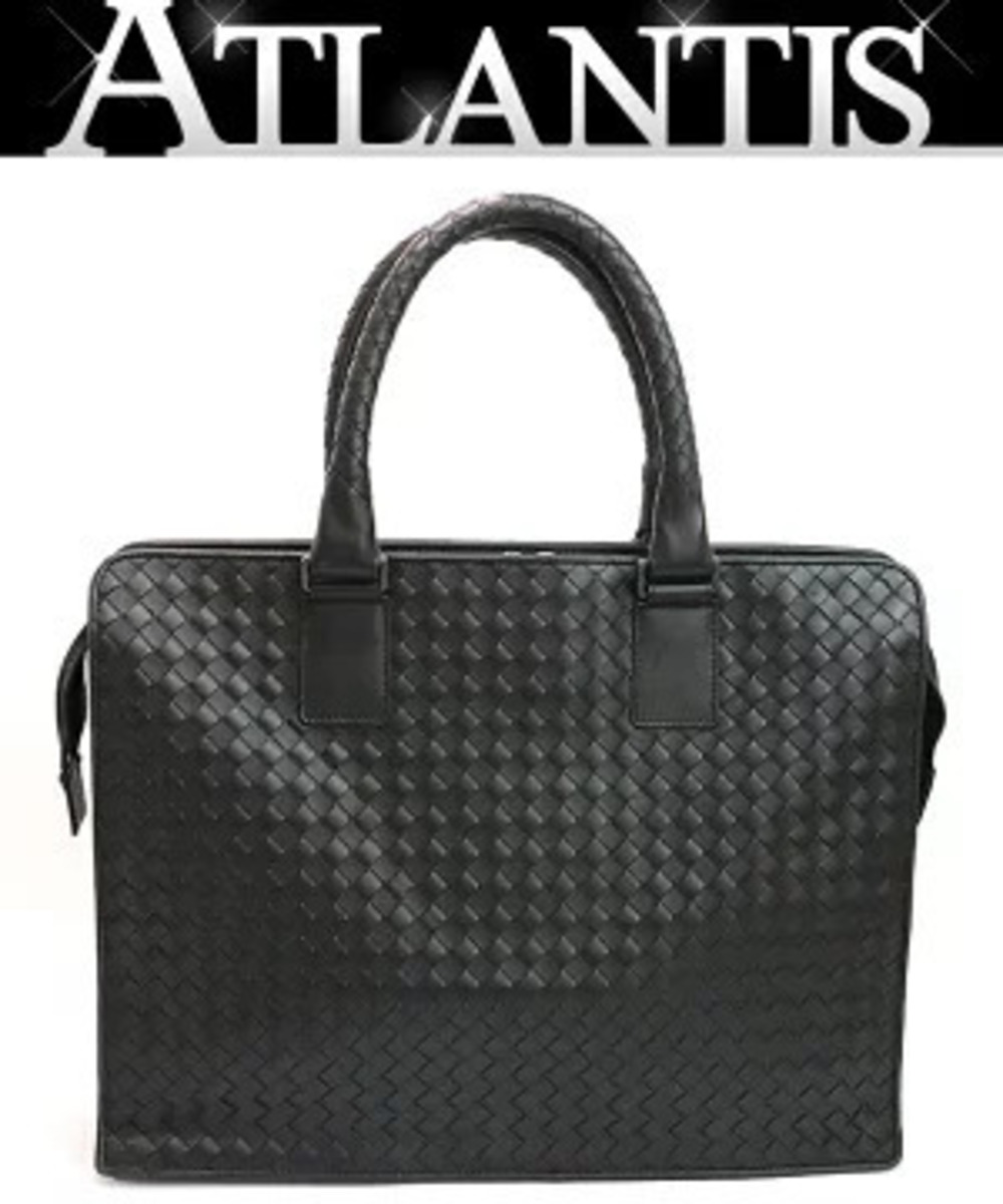 Bottega Veneta Intrecciato Business Bag Leather Black